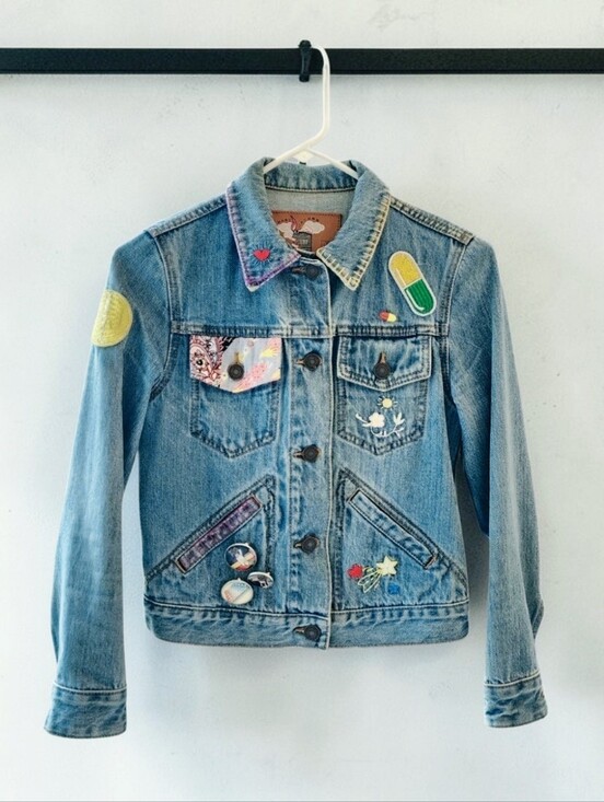 Marc Jacobs Jackets & Blazers - Marc Jacobs Light Blue Embroidered  Denim Jacket with Multicolor Patches Size XS